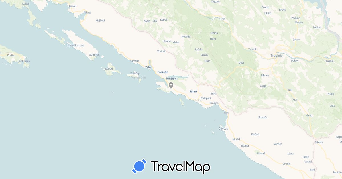 TravelMap itinerary: plane in Croatia (Europe)